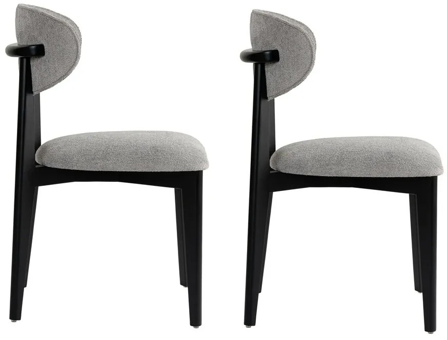 Zestaw krzeseł do jadalni Lionte Grey and Black, 2szt.