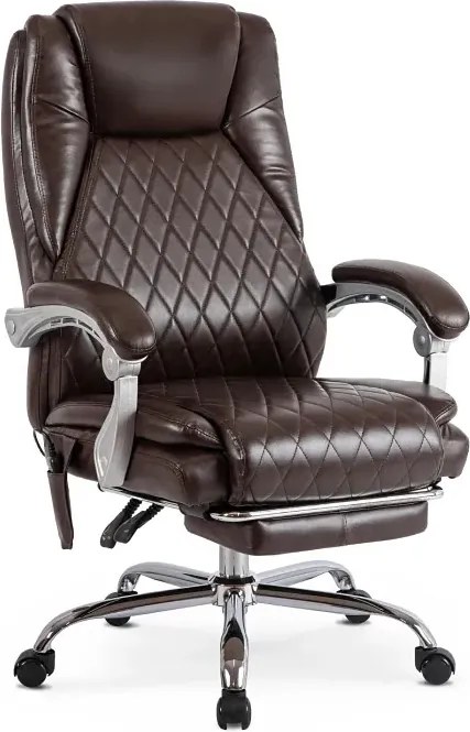Brązowy masujący fotel prezesa N8-K18