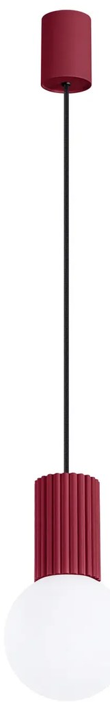 Lampa wisząca HALO 1 burgund ryflowana SOLLUX  LIGHTING