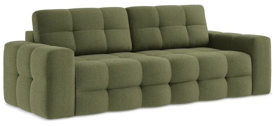 Zielona rozkładana sofa z materiału bouclé 255 cm Milu – Makamii