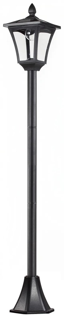 Outsunny Solarna Latarnia Ogrodowa LED Oświetlenie Chodnikowe 40 Lumenów Czarna 18x18x160cm | Aosom PL