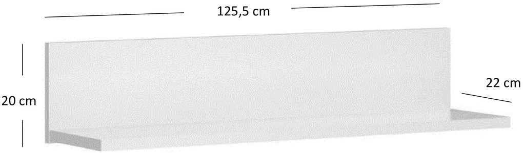 Biała skandynawska półka wisząca na książki F4-C60