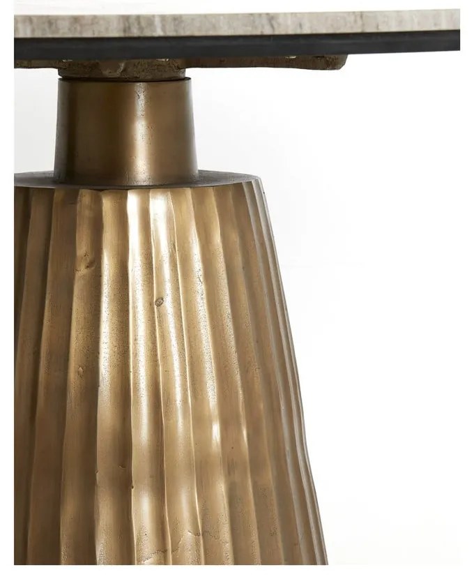 Okrągły stół w kolorze brązu z blatem w dekorze marmuru ø 100 cm Rianne – Light & Living