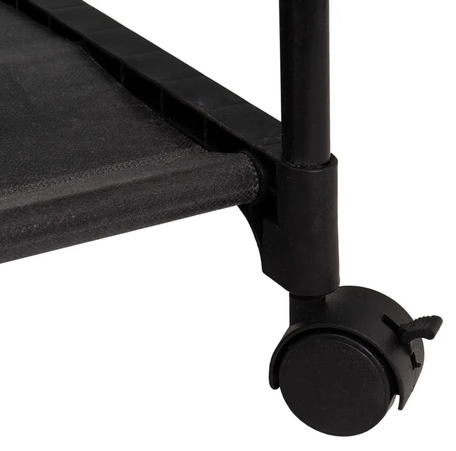 Czarny metalowy stojak na ubrania na kółkach 84x43x156 cm – Casa Selección