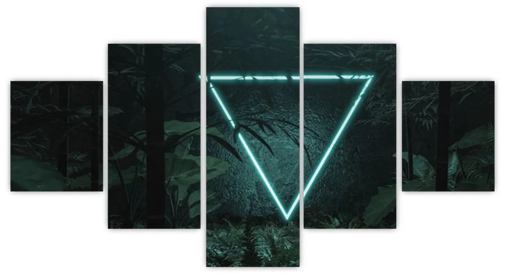 Obraz - Neonowy trójkąt w dżungli (125x70 cm)
