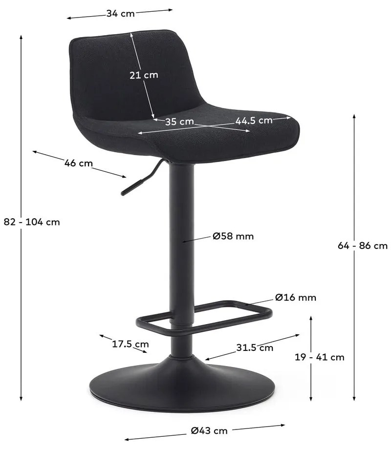 Czarne hokery zestaw 2 szt. 103 cm Zenda – Kave Home