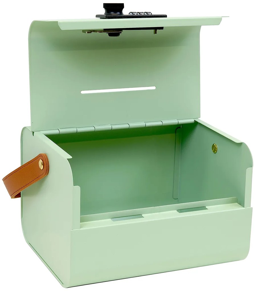 Kasetka stalowa z zamkiem szyfrowym CB.2301.ZEL zielony, 15,5 x 20 x 15,5 cm