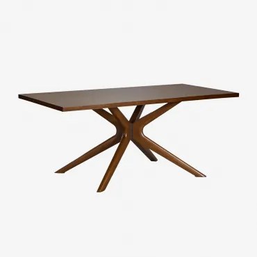 Prostokątny Stół Jadalniany 180x90 Cm Z Drewna Arnaiz Ciemne Drewno - Sklum