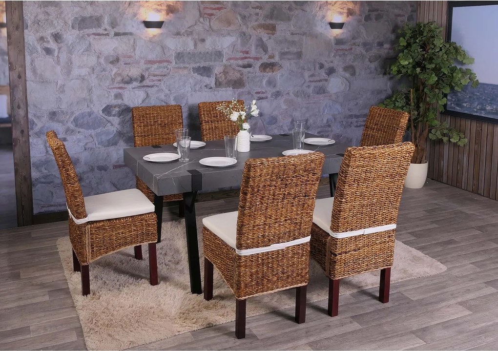 Krzesło do jadalni Loiret (zestaw 6 sztuk),  jasny, z poduszką