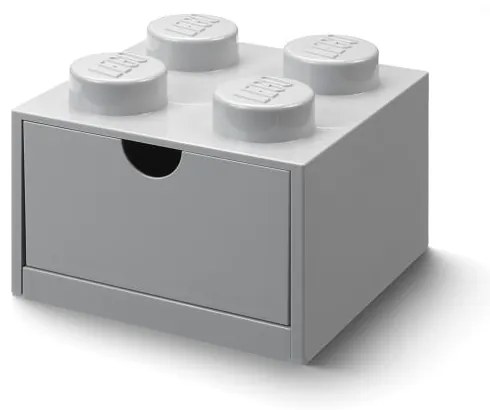 Szara skrzynka na biurko z szufladą Brick - LEGO®