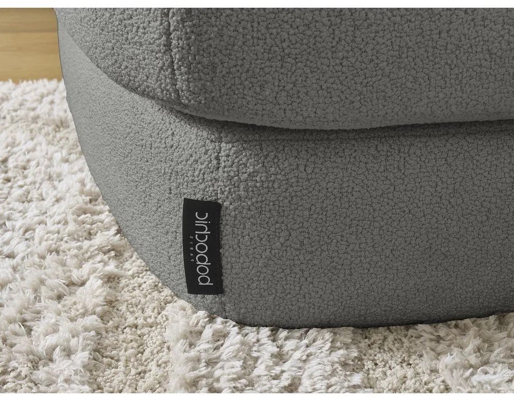 Ciemnoszary narożnik z materiału bouclé (lewostronny/z szezlongiem) Leonore – Bobochic Paris