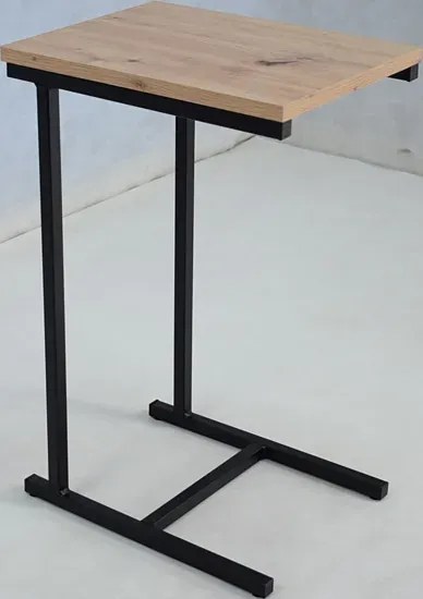 Industrialny Stolik Czarny Boczny + Dąb Artisan W8-A14