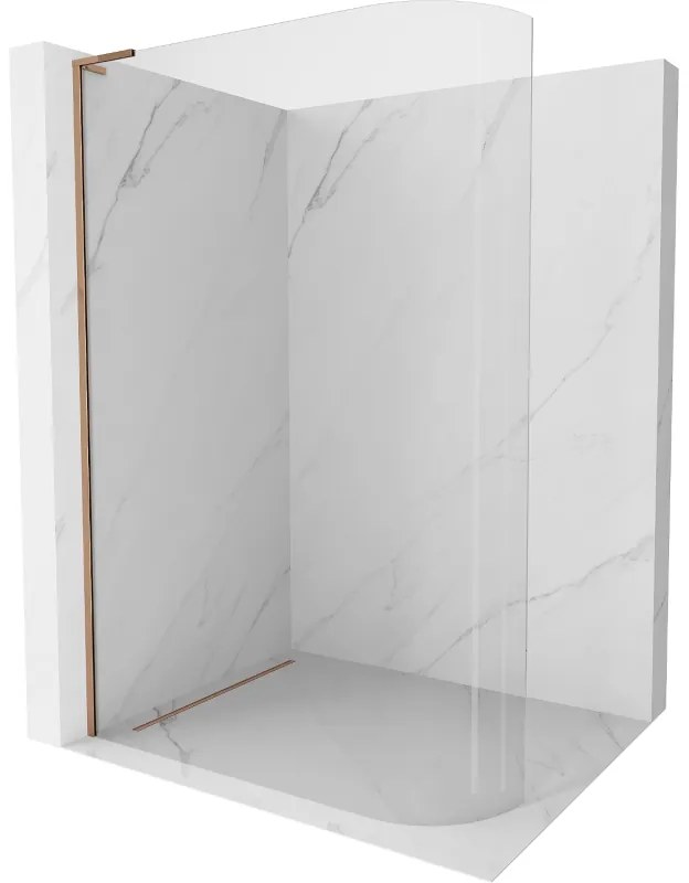 Mexen Kioto L ścianka prysznicowa zaokrąglona Walk-in 90 x 200 cm, transparent, różowe złoto - 800-090-103-60-06