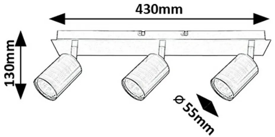 Rabalux 73073 nowoczesna lampa punktowa Gerhard, 3x spot GU10 max. 15 W