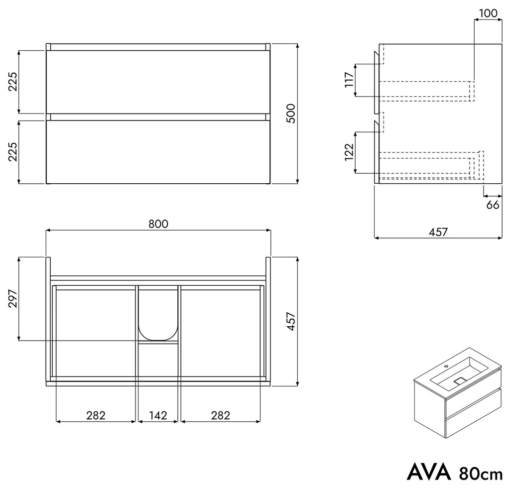 Szafka podumywalkowa AVA 80 cm
