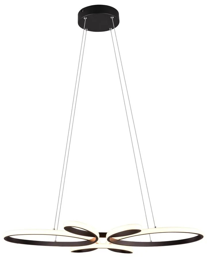 Czarna lampa wisząca LED Fly – Trio