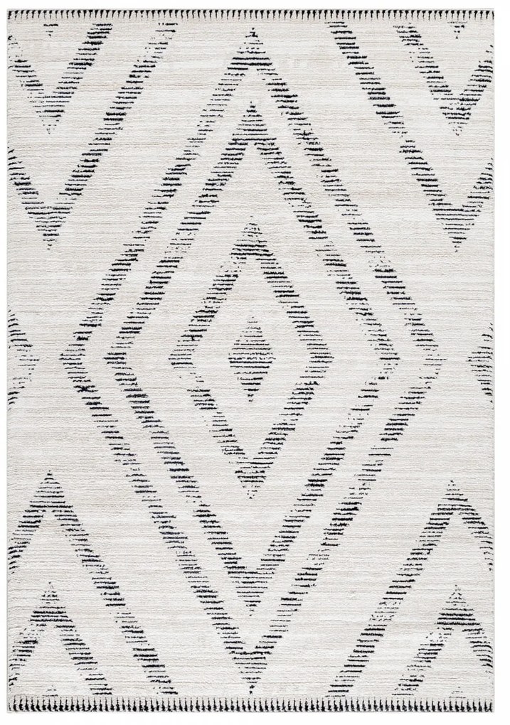 Dywan poliestrowy Berber skandynawski kremowy 140 cm x 200 cm