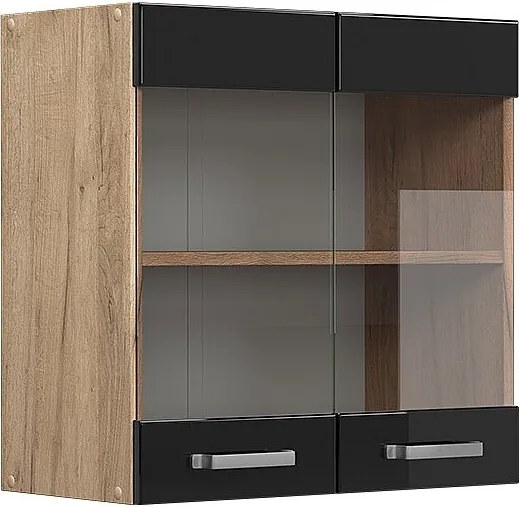 Szklana szafka kuchenna czarny wysoki połysk 60x31x60 r-line