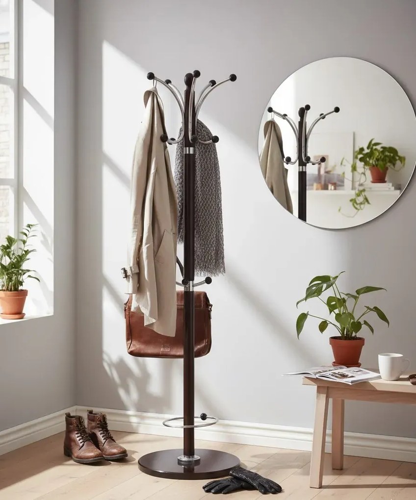 Drewniany Wieszak Stojący Wenge F7-H01