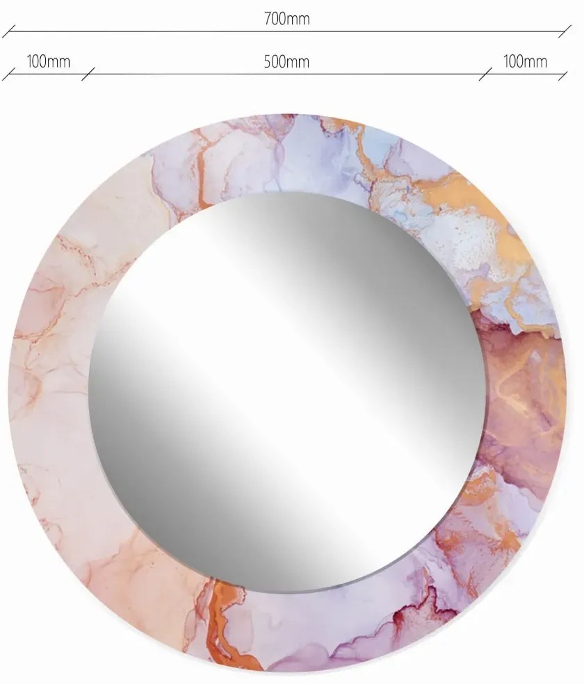 Lustro okrągłe MORENA PINK MARBLE 70cm różowe BALTICA DESIGN