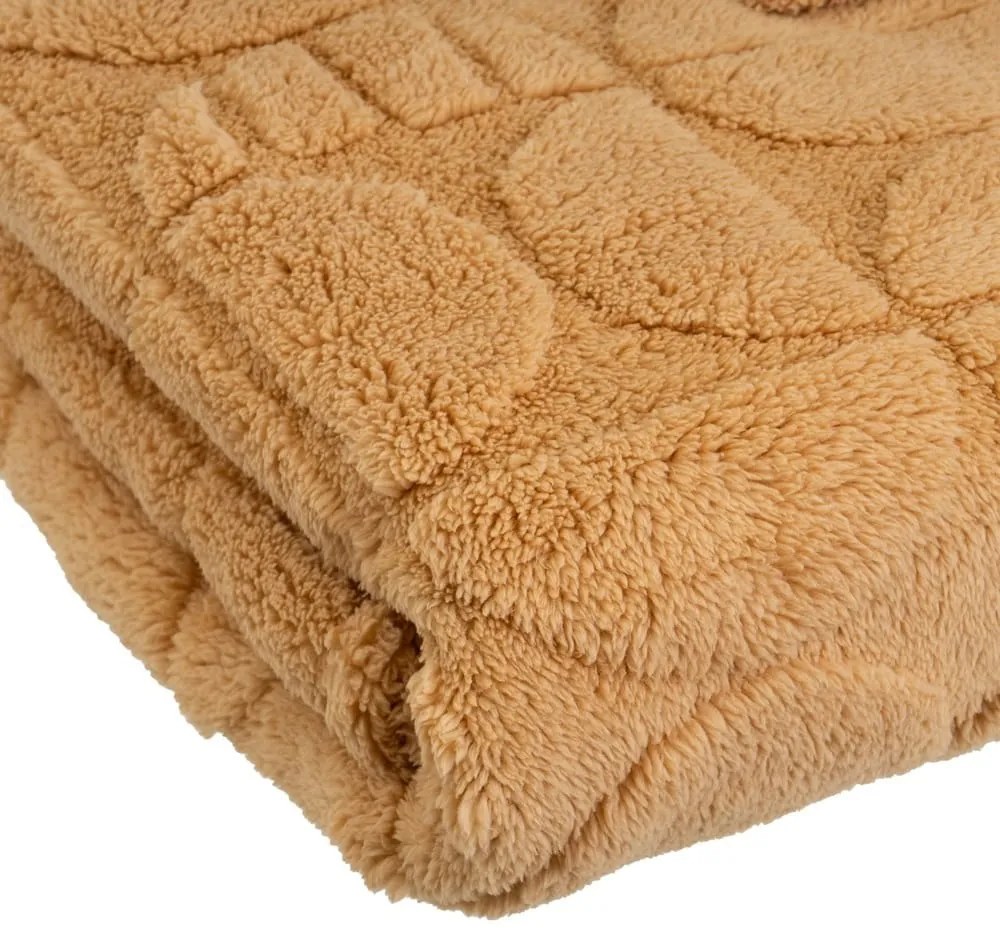 Żółty koc z mikropluszu 130x160 cm Mid Century – Casa Selección