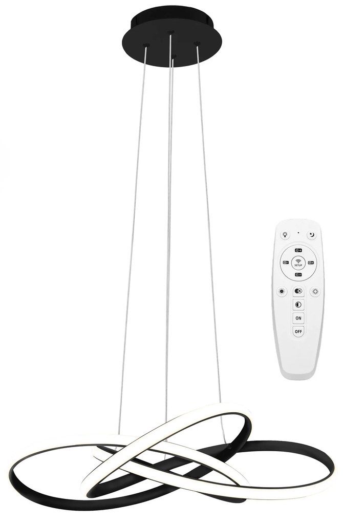 Lampa sufitowa nowoczesna LED + PILOT APP814-CP Node Czarna