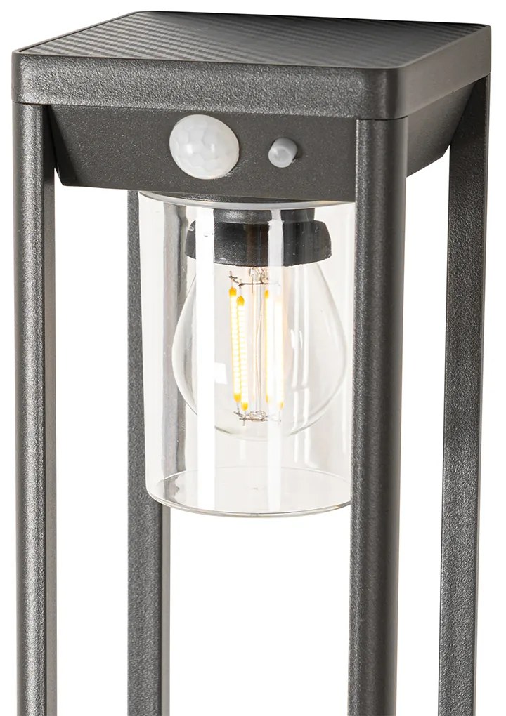 Zewnetrzna Lampa podłogowa zewnętrzna ciemnoszara 40 cm z wbudowanym LED i ściemnianym światłem na panel słoneczny - Sonne Nowoczesny Oswietlenie zewnetrzne