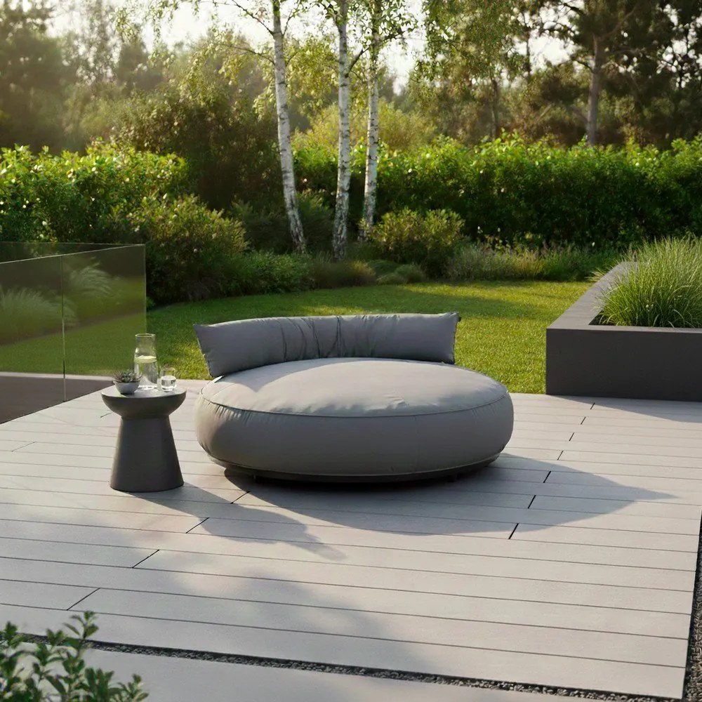 Szare tapicerowane łózko ogrodowe Emma – Hartman