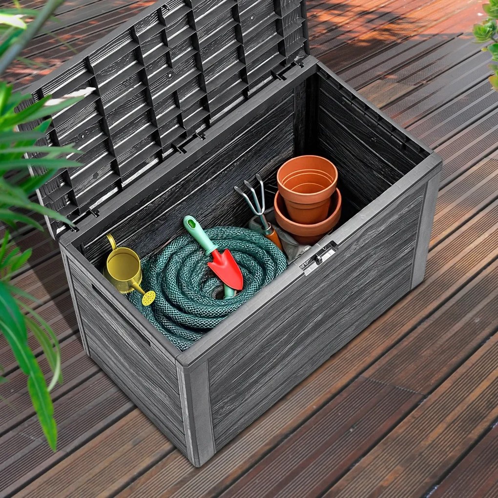 Pojemnik do przechowywania WOODEBOX, 190L,78x44x55cm, antracytowa Prosperplast