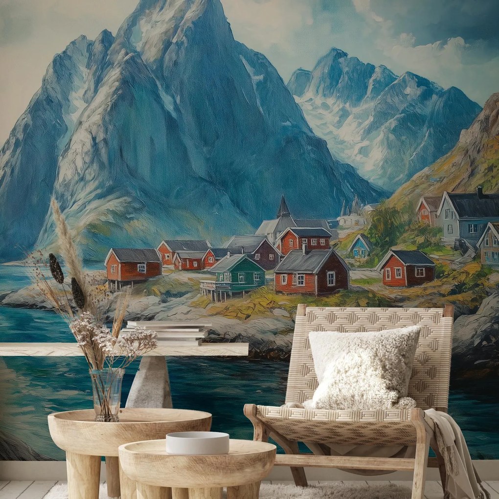 Fototapeta - Norweskie miasteczko (196x136 cm)