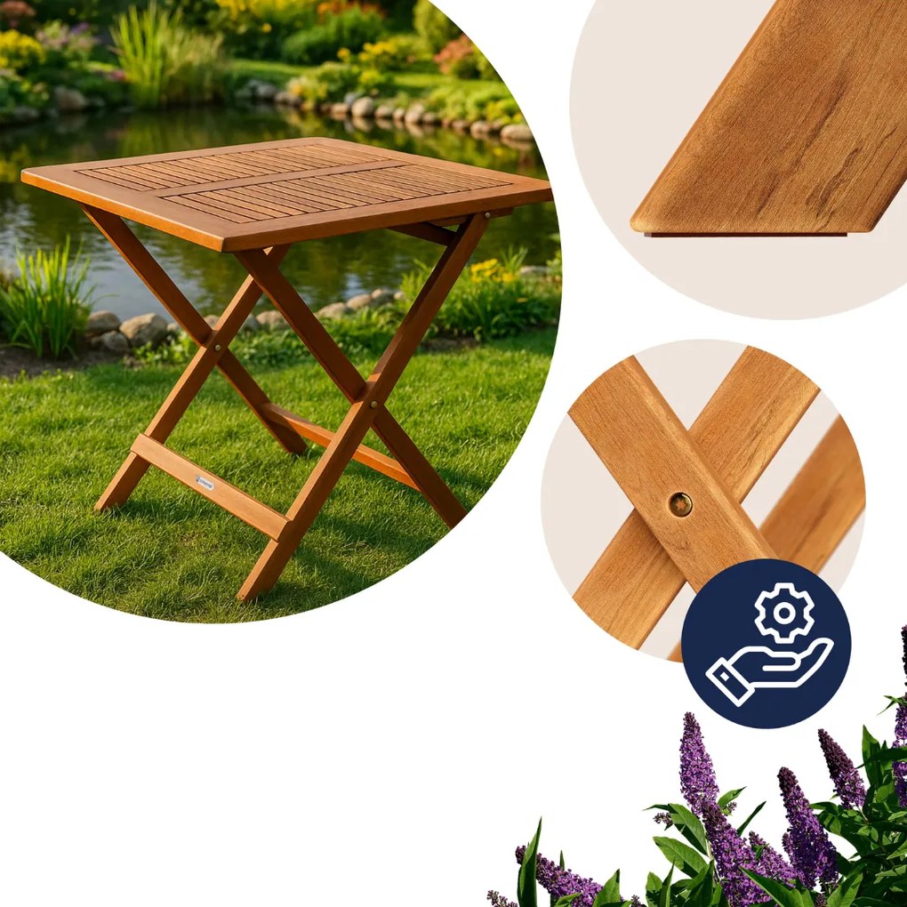 Drewniany stolik ALEK, 70x70x73cm, brązowa Casaria