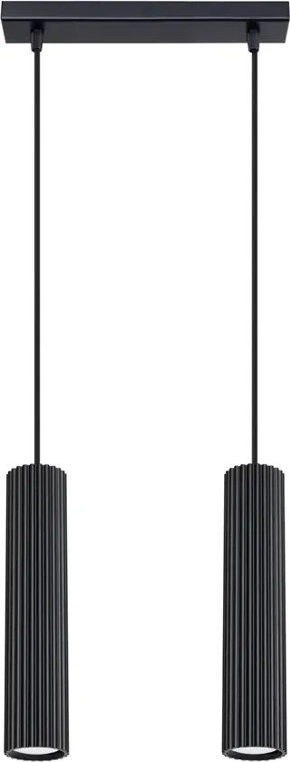 Podwójna czarna lampa sufitowa - D297 N8-L22