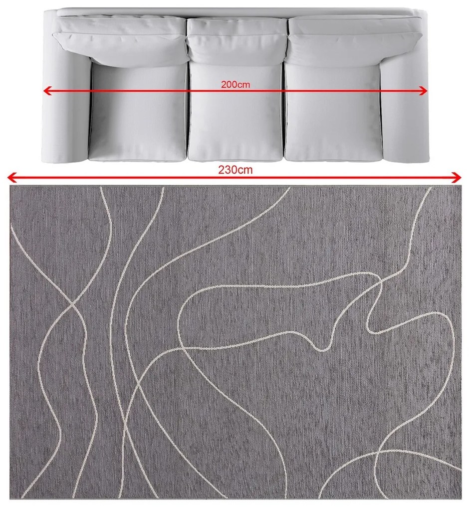 Dywan Velvet 160x230cm beige/dark grey