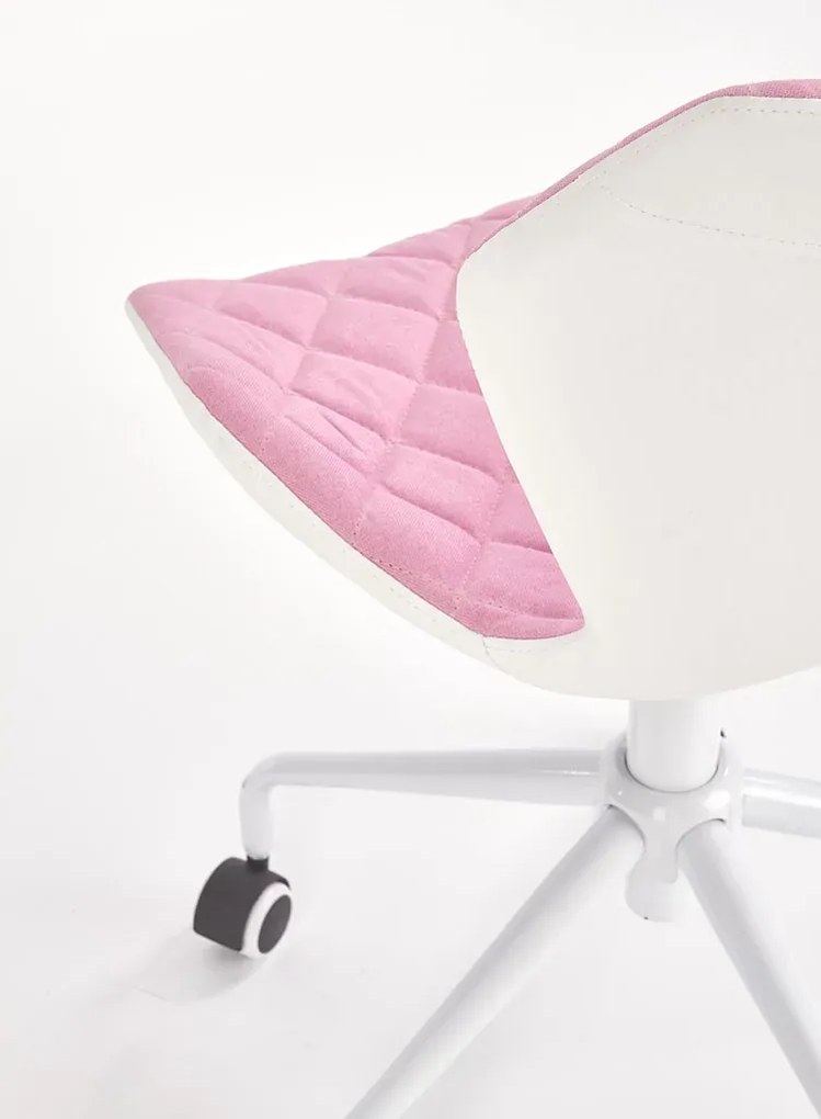 Różowy młodzieżowy fotel do biurka pikowany R9-N50