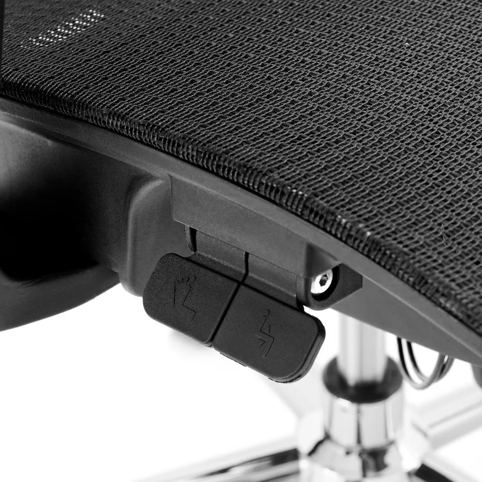 Fotel biurowy siatkowy Ergomix z zagłówkiem, zgodny z normą BHP