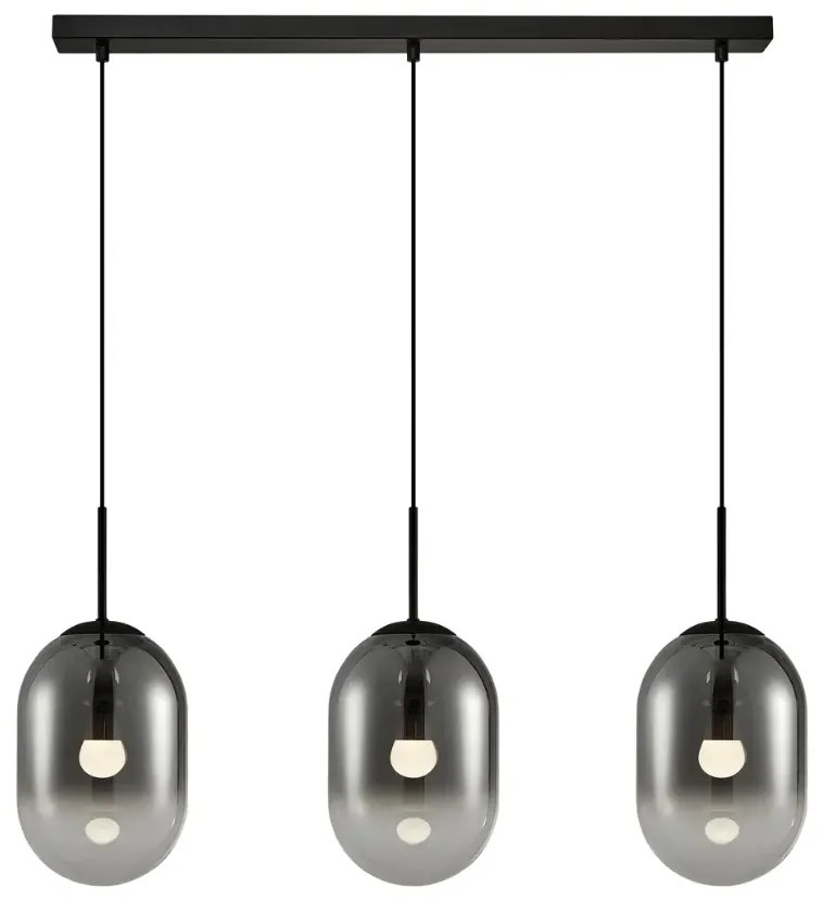 Czarna potrójna lampa wisząca - K400 D1-S87
