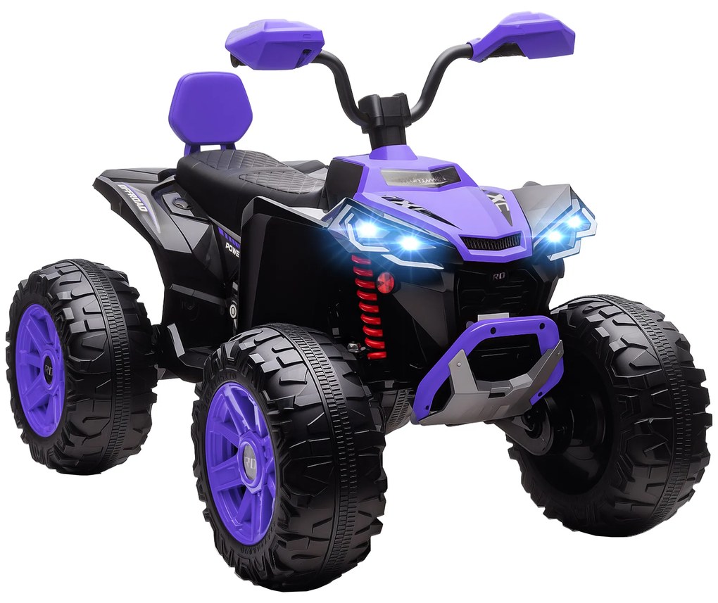 AIYAPLAY Elektryczny quad dla dzieci, 24V pojazd elektryczny z 4 kołami, reflektory, złącze USB, funkcja MP3, 6,5 km/h, 3-8 lat