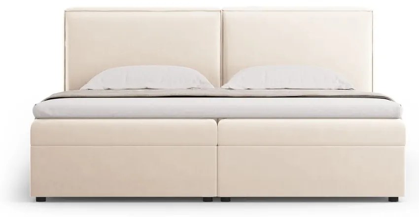 Kremowe łóżko boxspring ze schowkiem 160x200 cm Arendal – Cosmopolitan Design