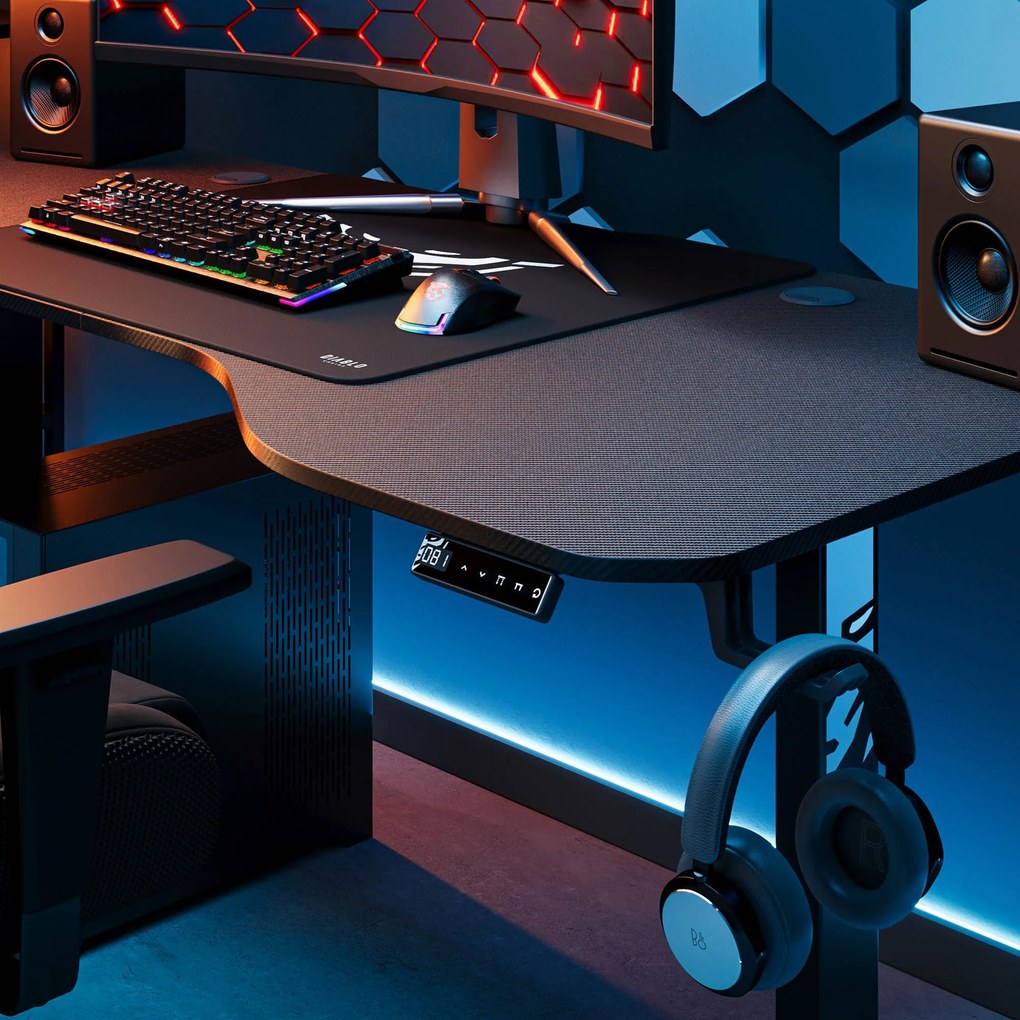 Biurko z regulacją wysokości DIABLO X-TENSIO 1600 czarne