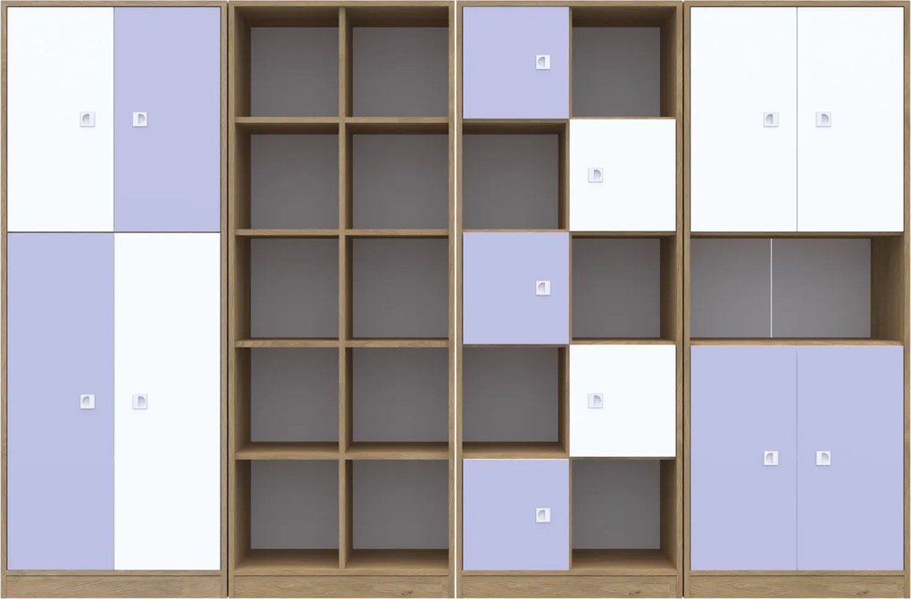 Zestaw mebli do pracowni szkolnych Blox Colours 10, fronty pastelowy fioletowy