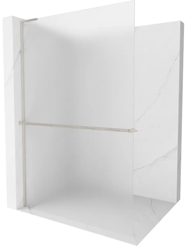 Mexen Kioto+ L ścianka prysznicowa z półką Walk-in 80 x 200 cm, szron, nikiel szczotkowany - 800-080-123-97-30