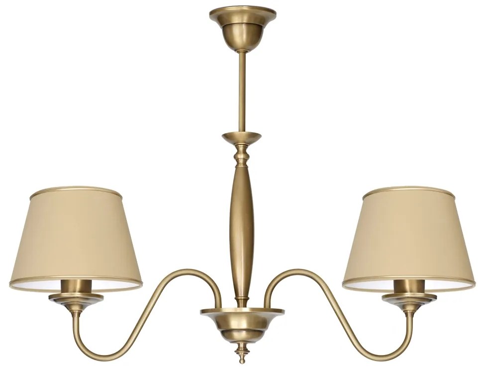 Mosiężny żyrandol z abażurami F-S2