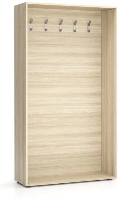 Wieszak ścienny BORDER, 5 haczyków, naturalny dąb