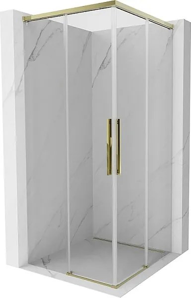 Mexen Rox Duo kabina prysznicowa rozsuwana 75 x 75 cm, transparent, złota - 8C2D-075-075-50-00