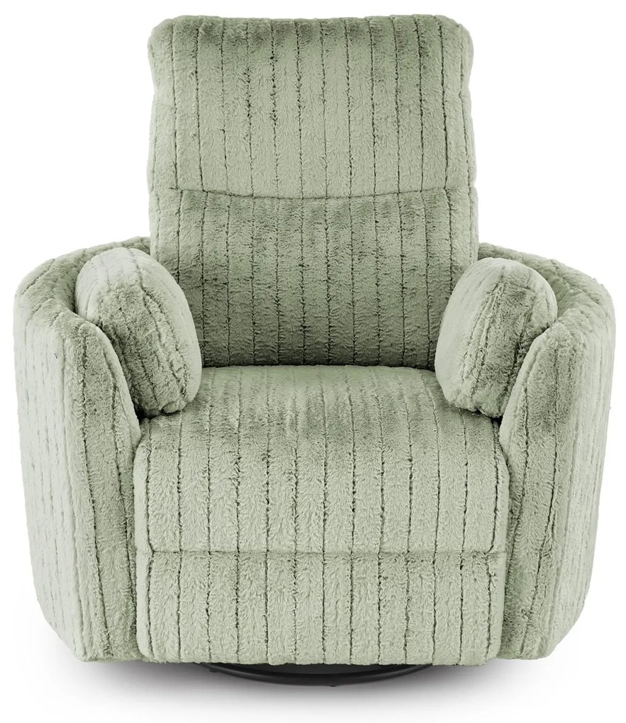 Fotel wypoczynkowy, obrotowy, elektrycznie rozkładany, bujany PEGAS miętowy