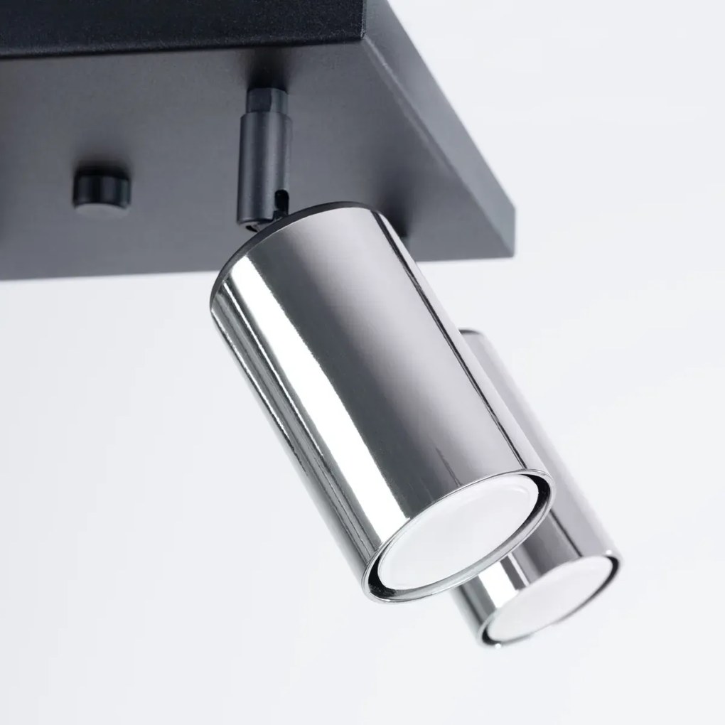 Plafon WINX 4 czarny/chrom SOLLUX LIGHTING