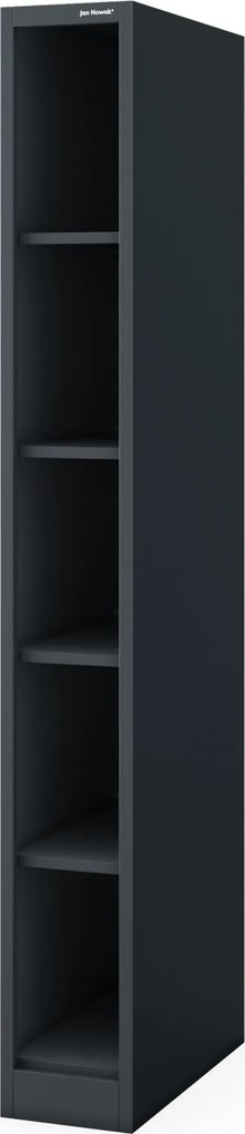 Regał metalowy wąski, archiwizacyjny na dokumenty antracytowy, 250x1950x600 mm: TIM