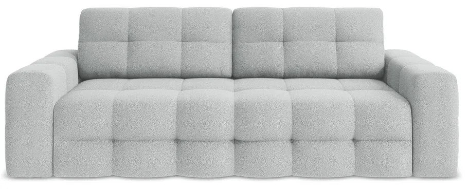 Jasnoszara rozkładana sofa z materiału bouclé 255 cm Milu – Makamii