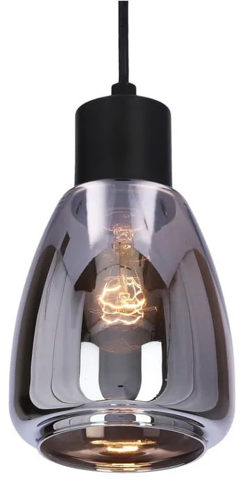 Czarna lampa wisząca ze szklanym kloszem ø 12 cm Moldo – Candellux Lighting