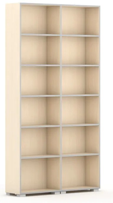 Biblioteka SILVER LINE, 2 kolumny, 2230 x 1200 x 400 mm, brzoza